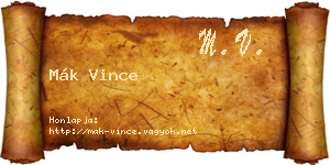 Mák Vince névjegykártya